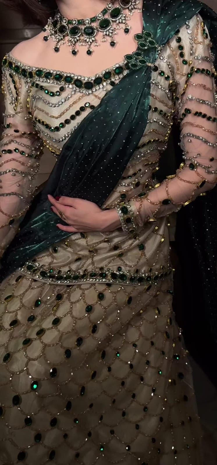 Imperial Gold Embroidered Anarkali